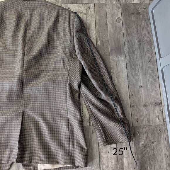 Austin Reed London, Wool Black and Brown Houndstooth Blazer Jacket, Sz 42L - Picture 10 of 10